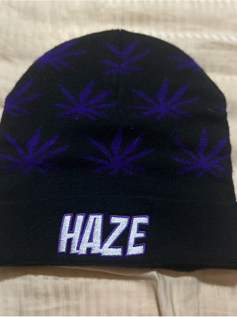 Black & Purple Knit Beanie - Men